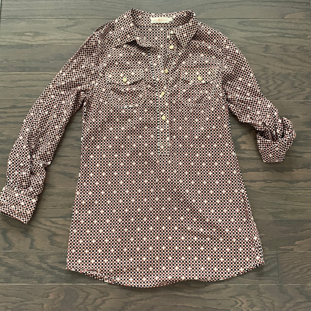 Tory Burch Long Sleeve Tunic Blouse size 8